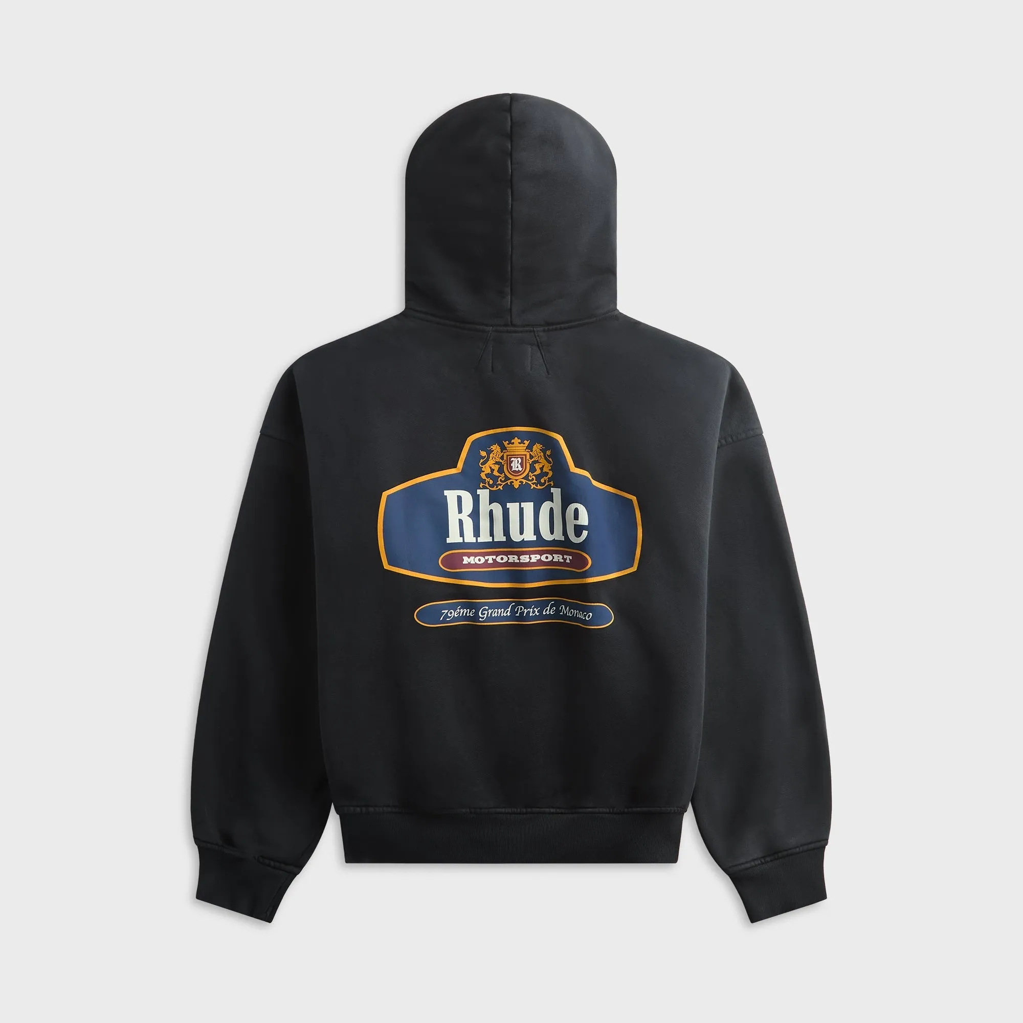 Rhude Racing Crest Zip-Up Hoodie - Vintage Black / Navy sold by Kith product image thumbnail 2