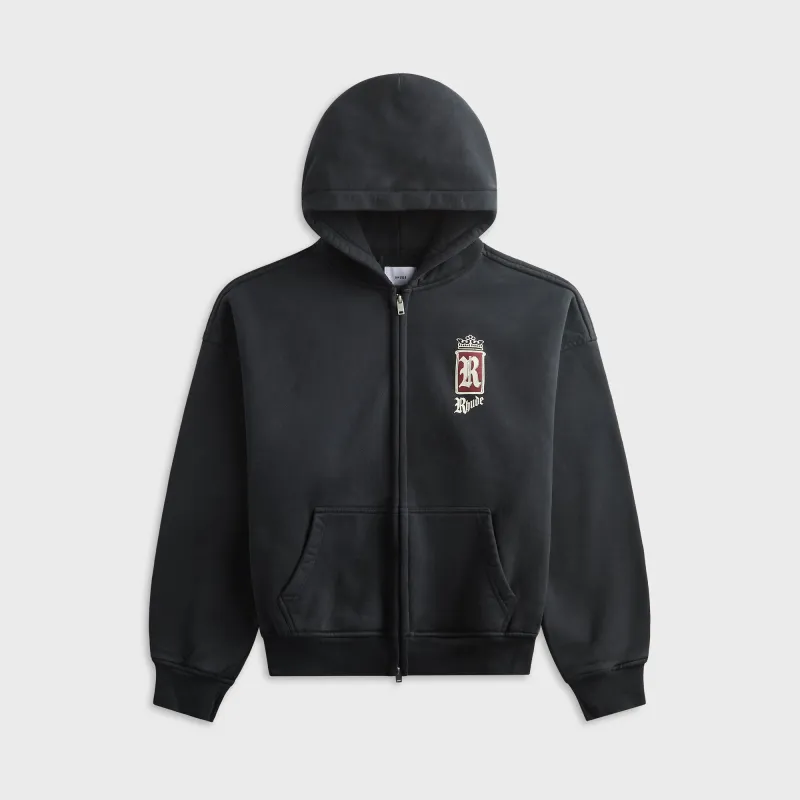 Rhude Fumar 91 Zip-Up Hoodie - Vintage Black / White / Red made by Rhude