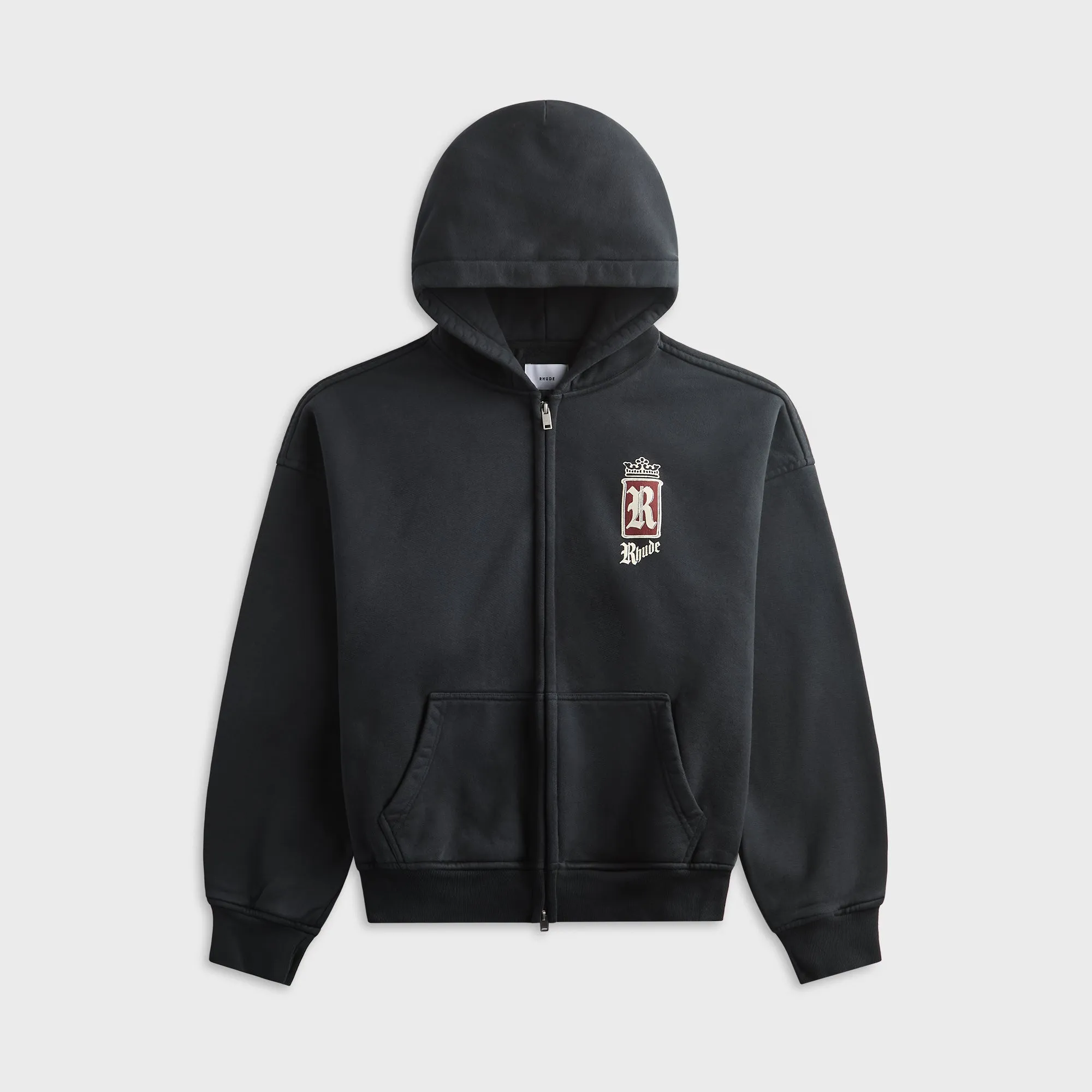 Rhude Fumar 91 Zip-Up Hoodie - Vintage Black / White / Red sold by Kith