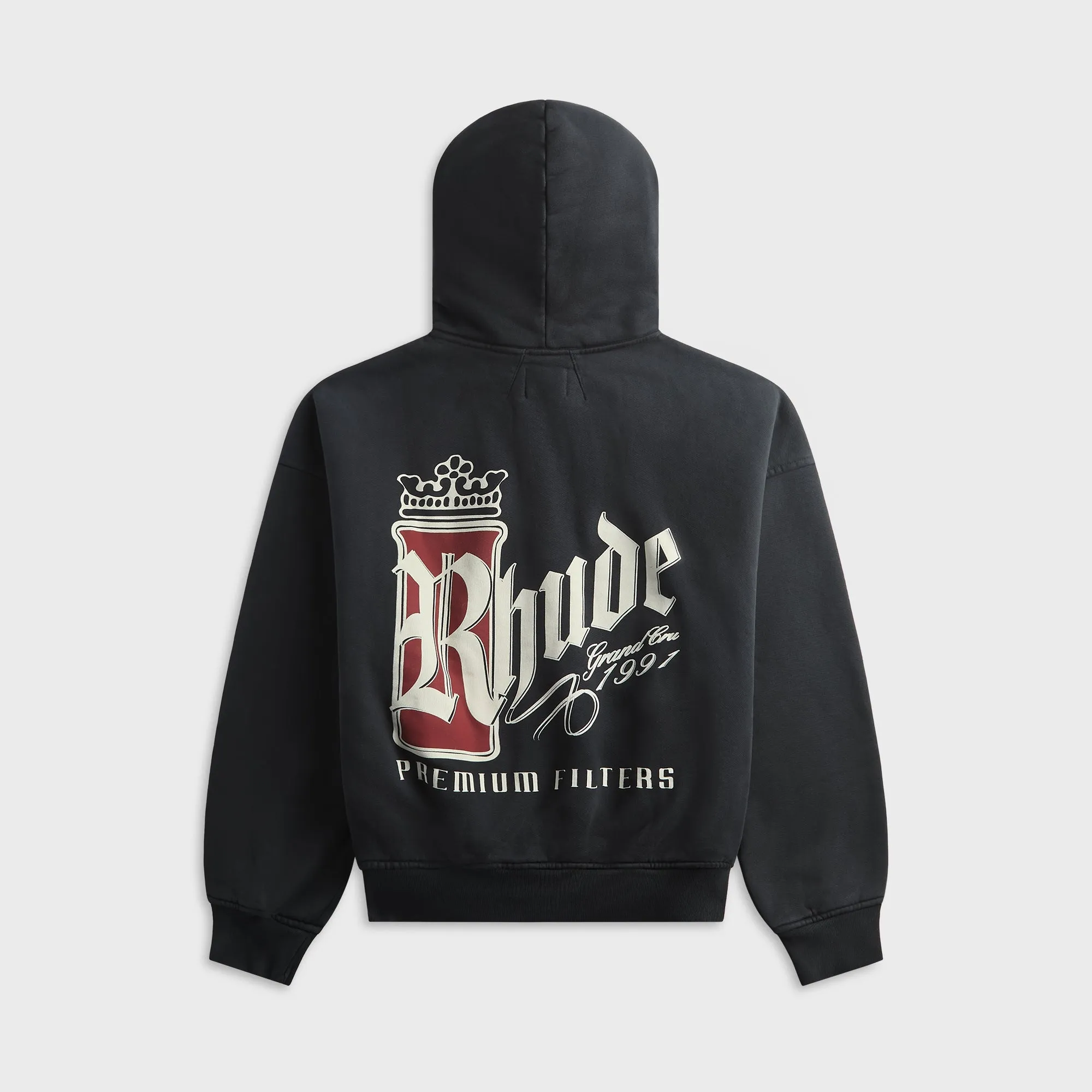 Rhude Fumar 91 Zip-Up Hoodie - Vintage Black / White / Red sold by Kith product image thumbnail 2