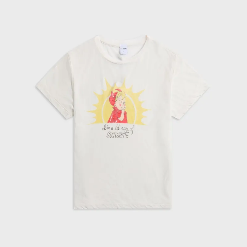 ReDone Ray of Sunshine Classic Tee - Vintage White made by Re/Done