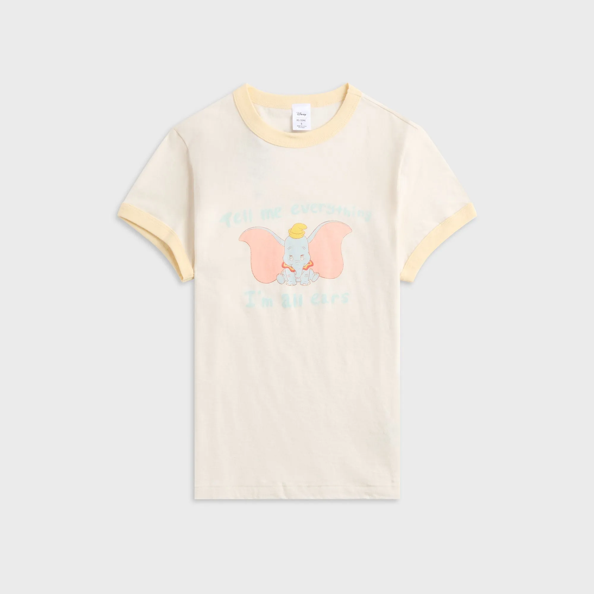 ReDone 60s Slim Ringer Dumbo Tee - Vintage White sold by Kith
