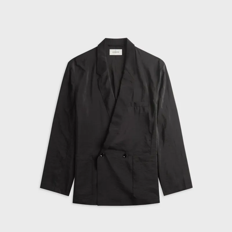 Lemaire Soft Tailoring Double Breasted Coat - Black made by Lemaire