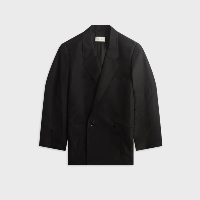 Lemaire Soft Tailoring Double Breasted Coat - Black made by Lemaire