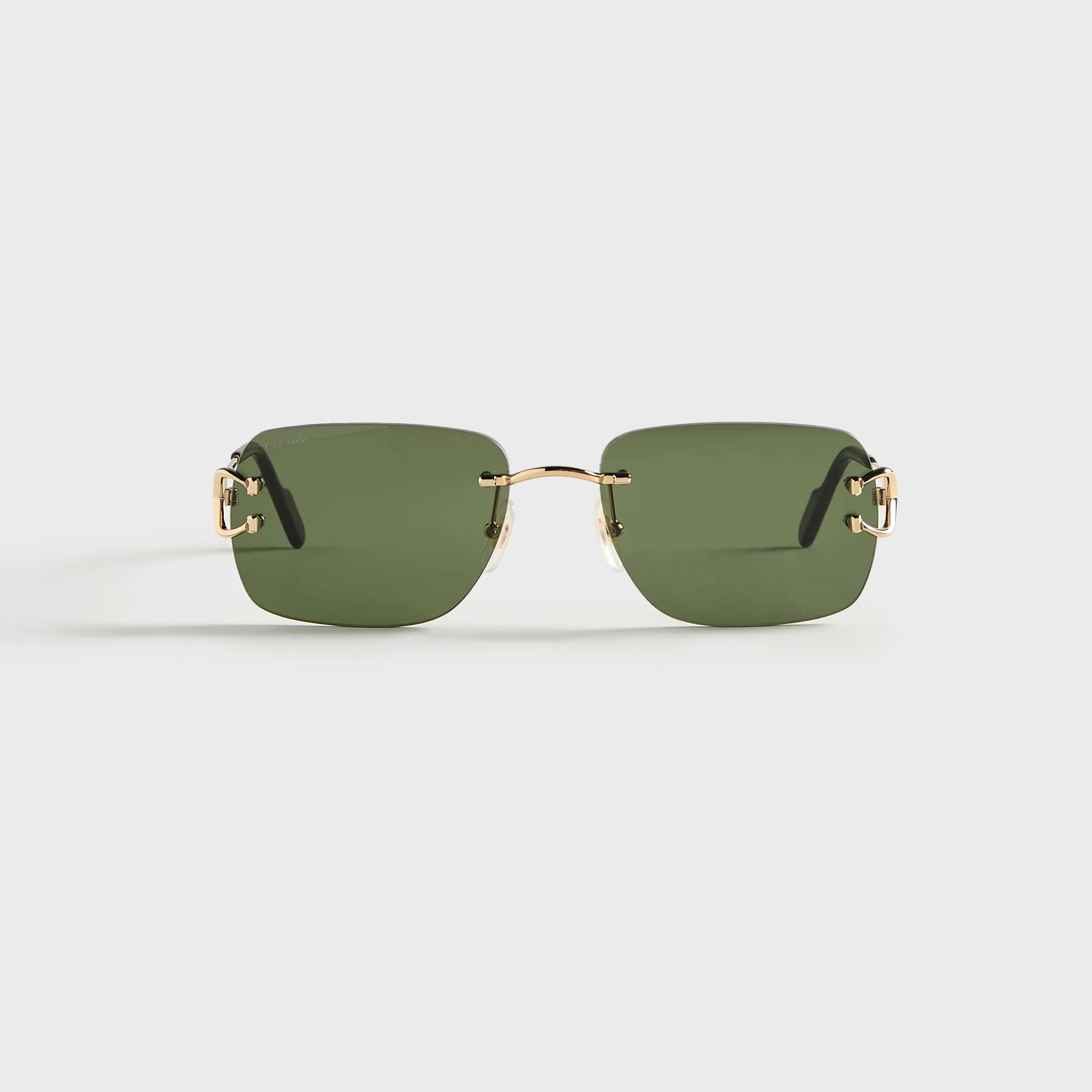 Cartier Piccadilly Man Metal Sunglasses - Gold / Green sold by Kith