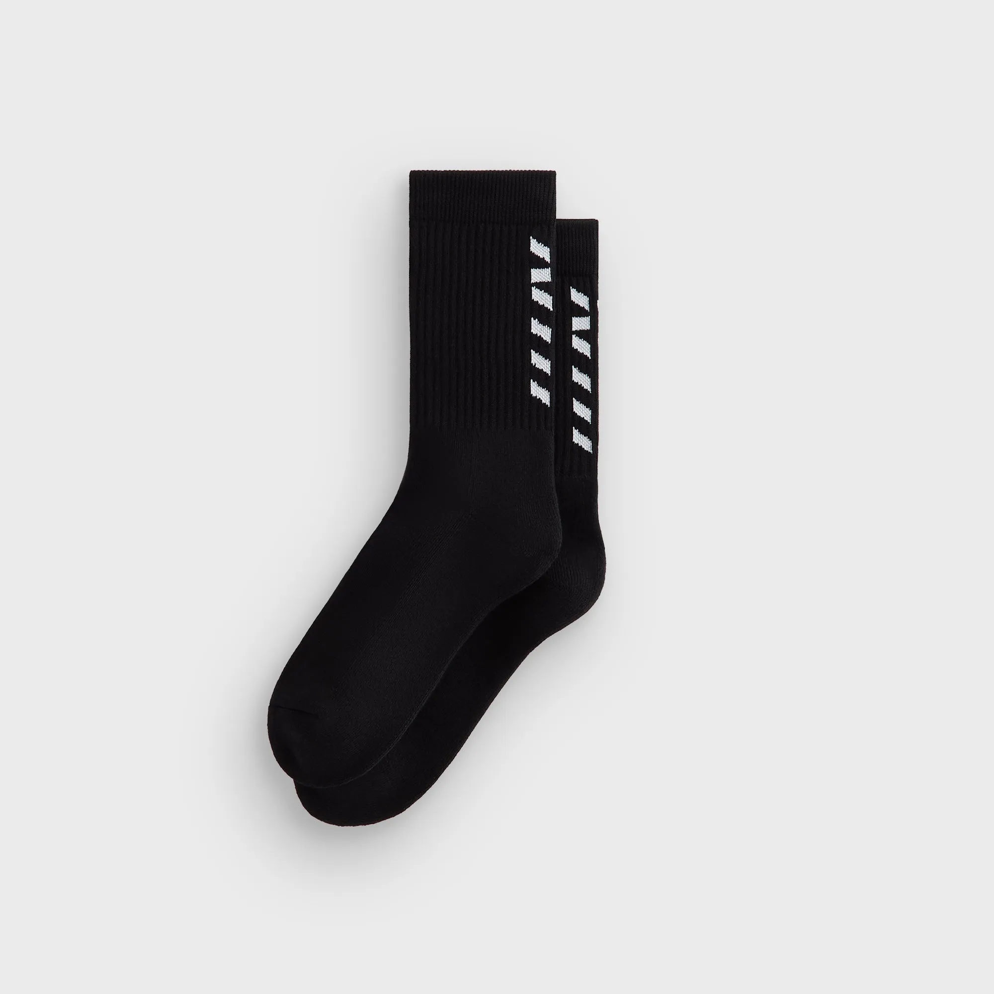 Kith Fast Logo Cotton Crew Socks - Black sold by Kith