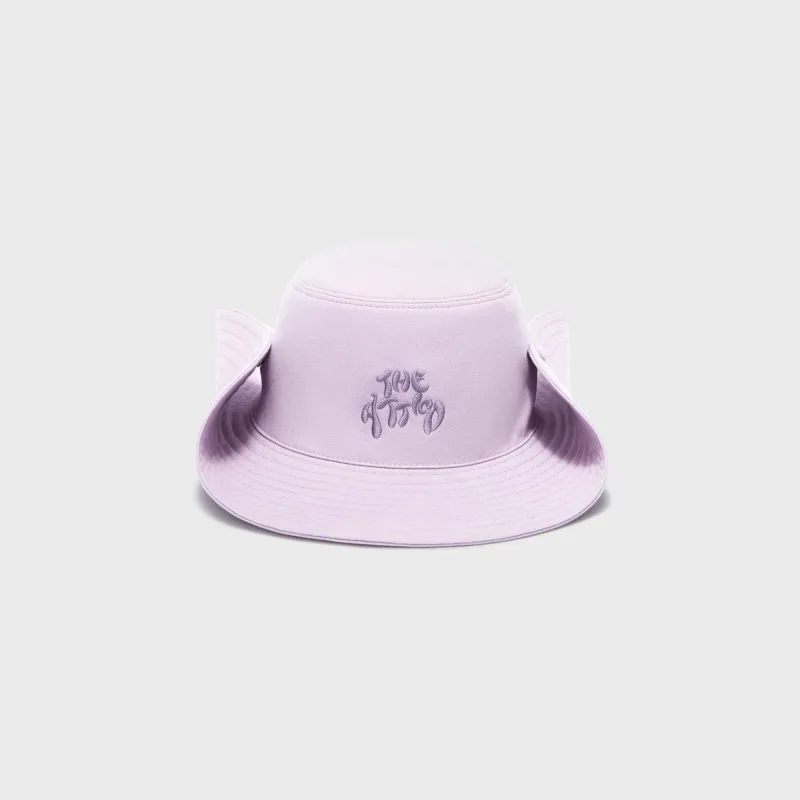 The Attico Embroidered Wide Brim Cap - Faded Violet made by The Attico