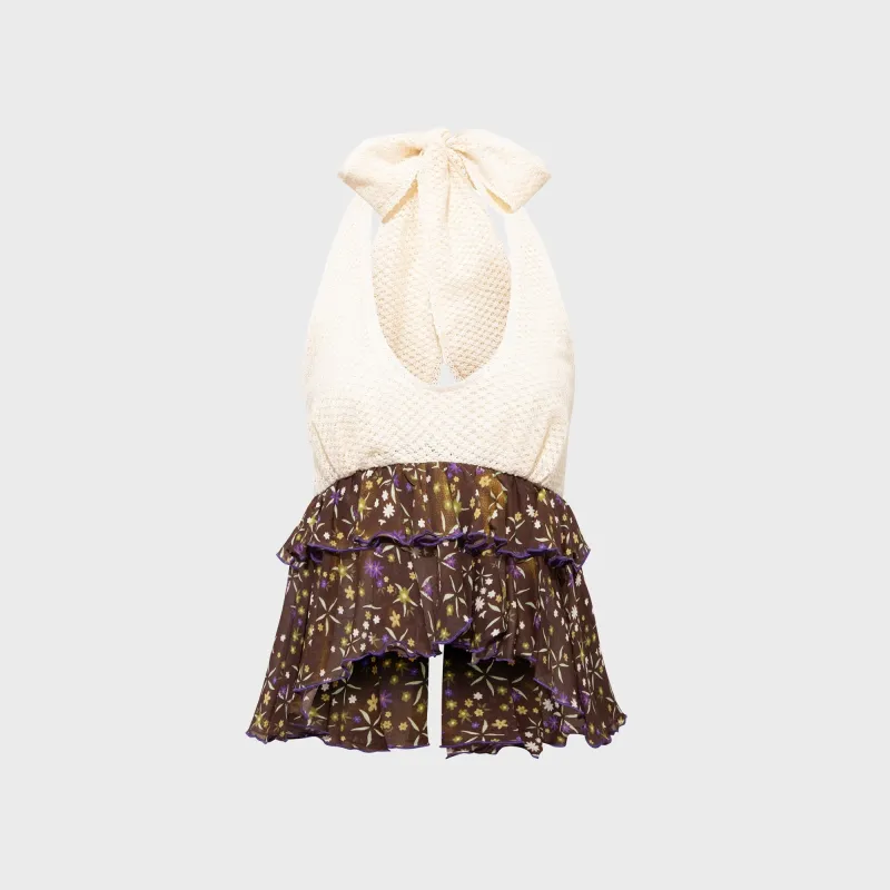 Siedres Lori Ruffled Halterneck Top - Multi made by Siedres