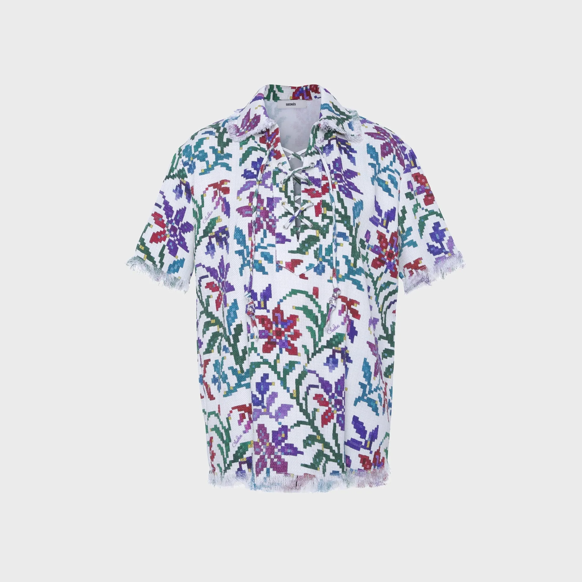 Siedres Carlos Lace-Up Polo Shirt - Multi sold by Kith