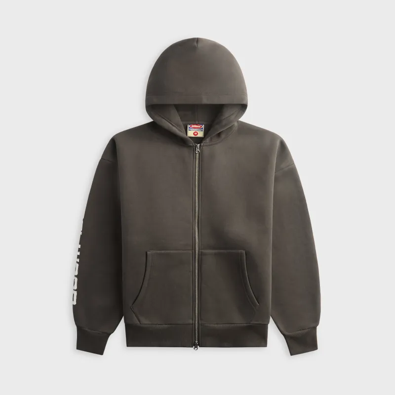 Metalwood Moto Zip Hooded Sweatshirt - Tar made by Metalwood Studios