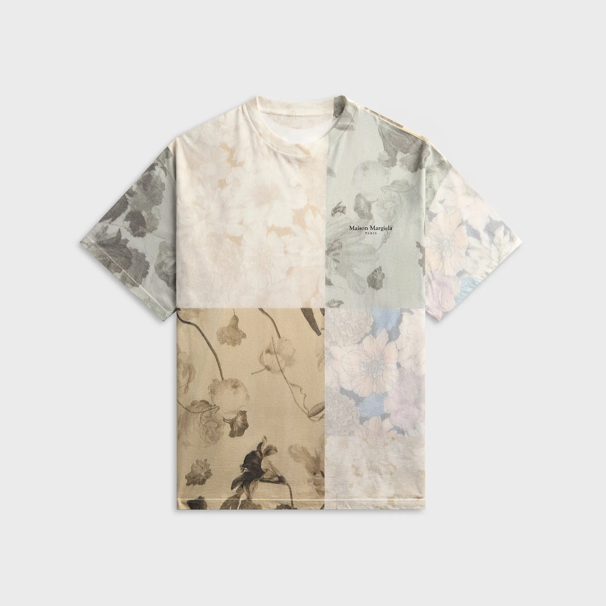 Maison Margiela All-Over Flowers Printed Cotton Tee - Beige sold by Kith
