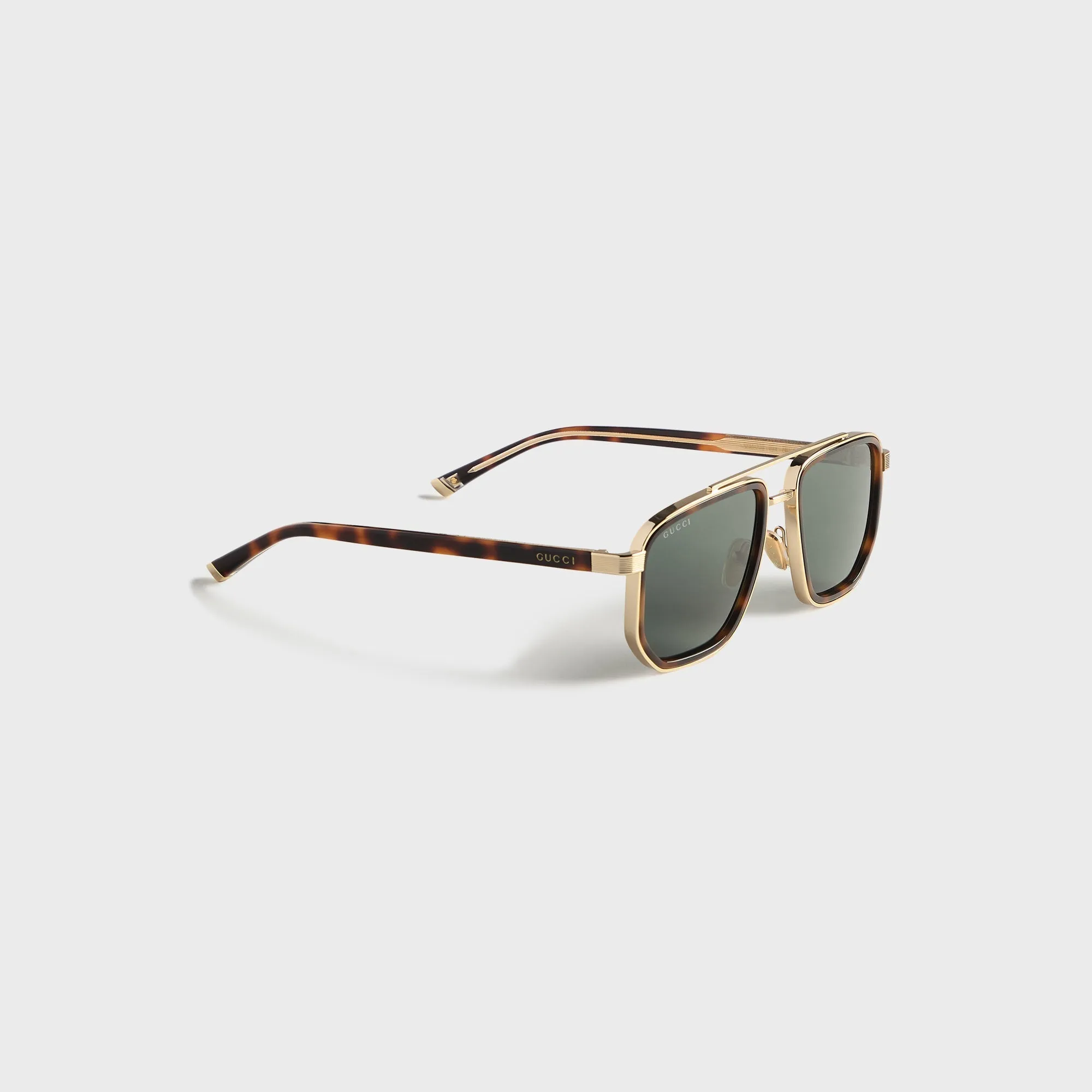 Gucci GG2073S Navigator Frame Sunglasses - Gold / Havana / Green sold by Kith product image thumbnail 2