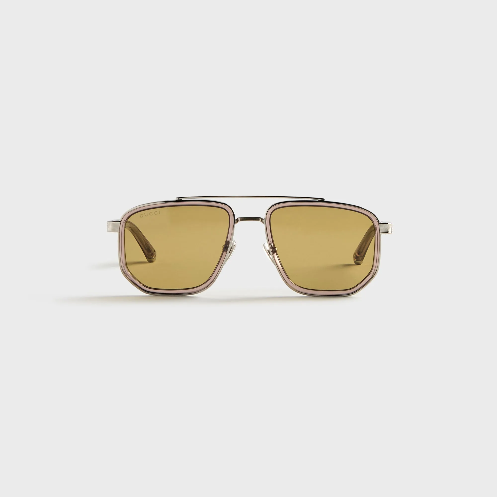 Gucci GG2073S Navigator Frame Sunglasses - Brown / Silver sold by Kith