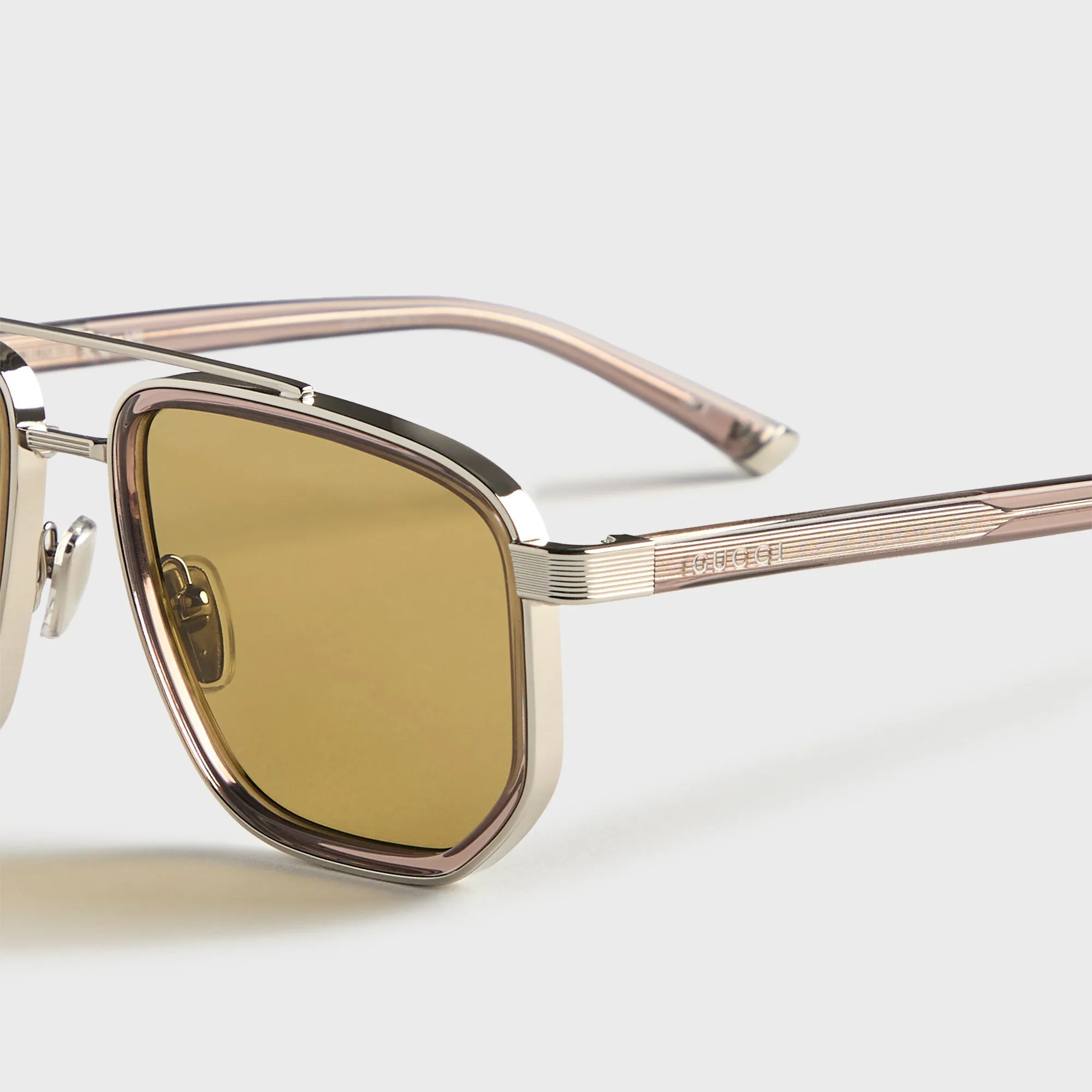 Gucci GG2073S Navigator Frame Sunglasses - Brown / Silver sold by Kith product image thumbnail 3