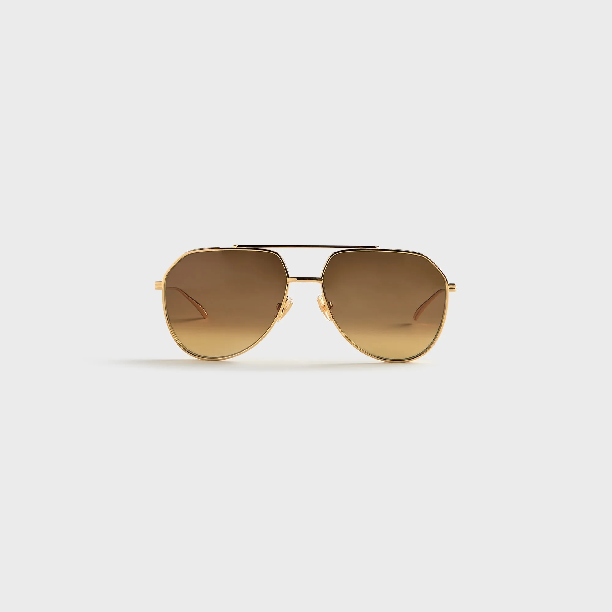 Bottega Veneta Light Ribbon 60MM Pilot Sunglasses - Gold / Brown sold by Kith
