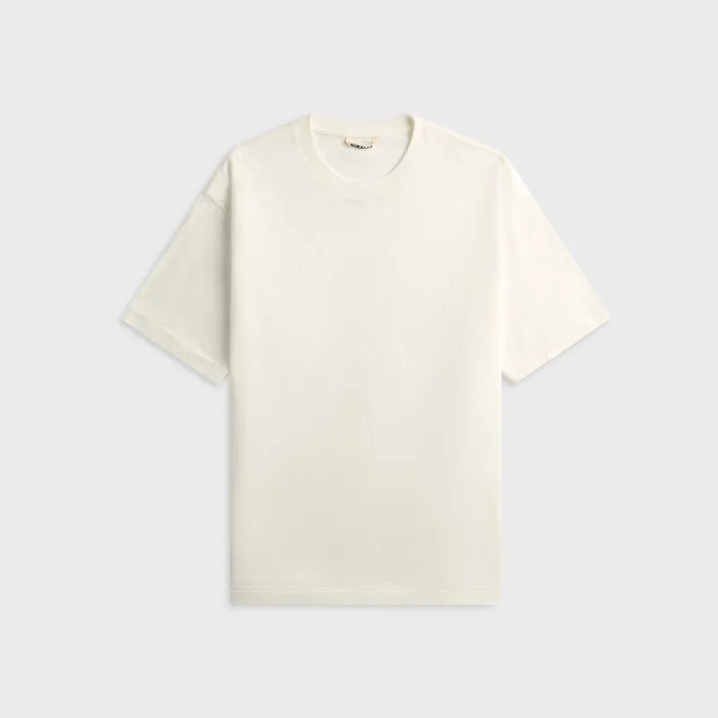 Auralee Brushed Organic Cotton Jersey Tee - White made by Auralee