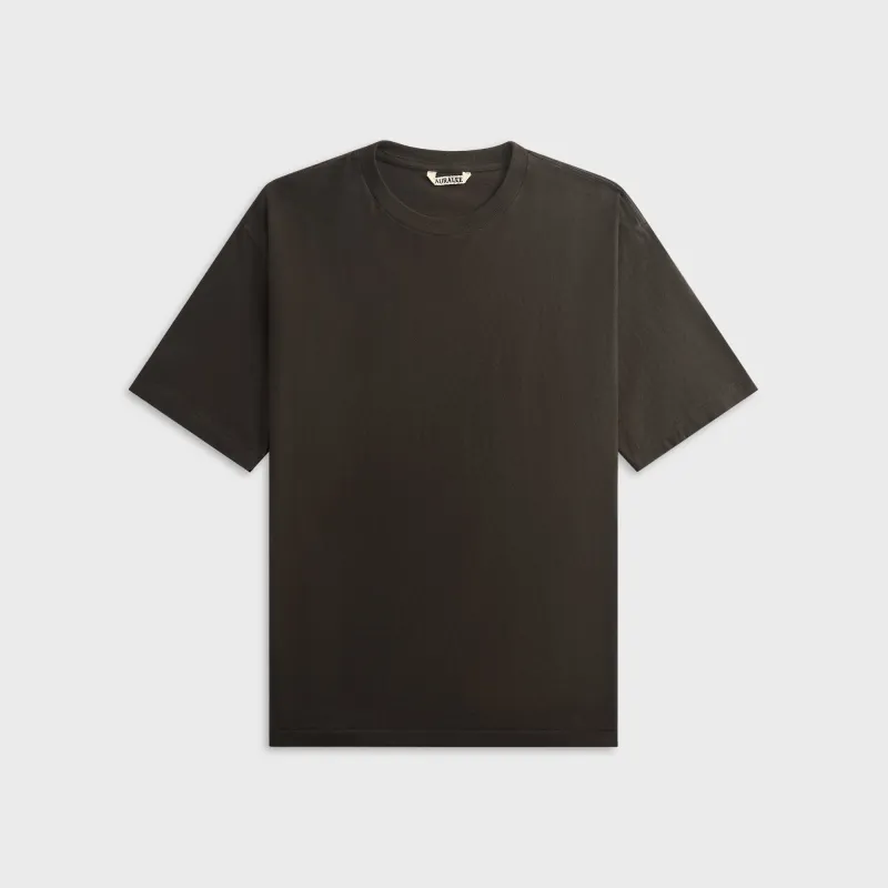 Auralee Brushed Organic Cotton Jersey Tee - Ink Black made by Auralee