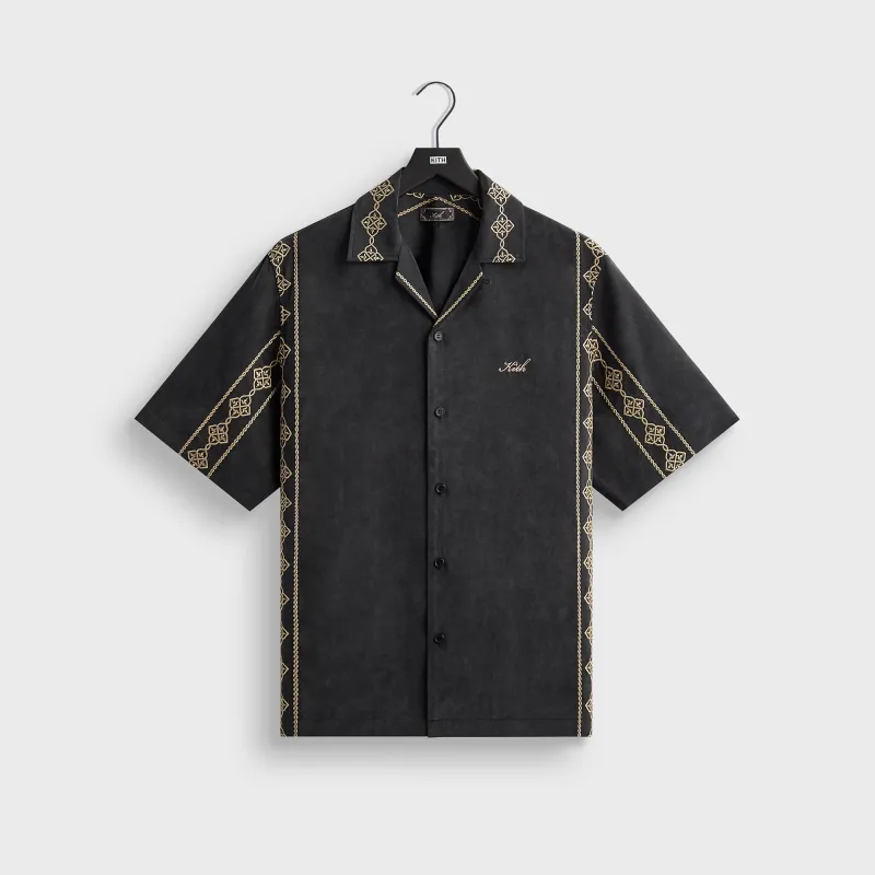 Kith Cupro Linen Thompson Camp Collar Shirt - Black made by Kith