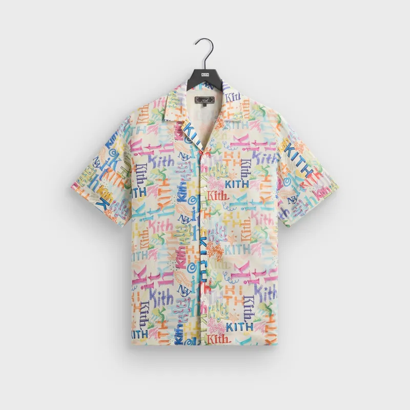Kith Thompson Camp Shirt - Sandrift made by Kith