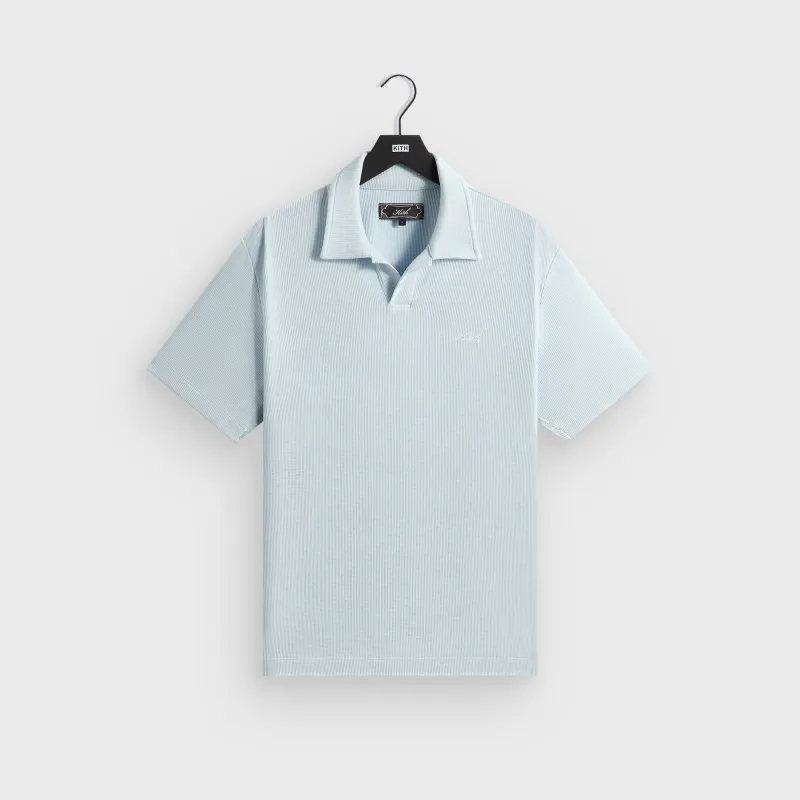 Kith Micro Waffle Drew Polo - Light Indigo made by Kith