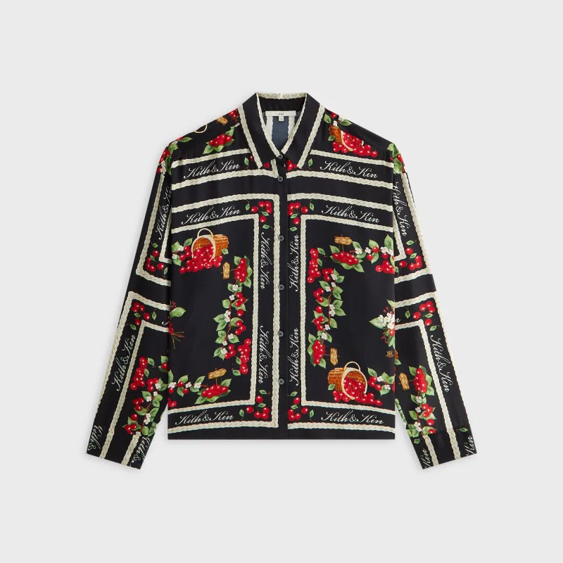Kith Women Siena Cherry Button Up Shirt - Black made by Kith