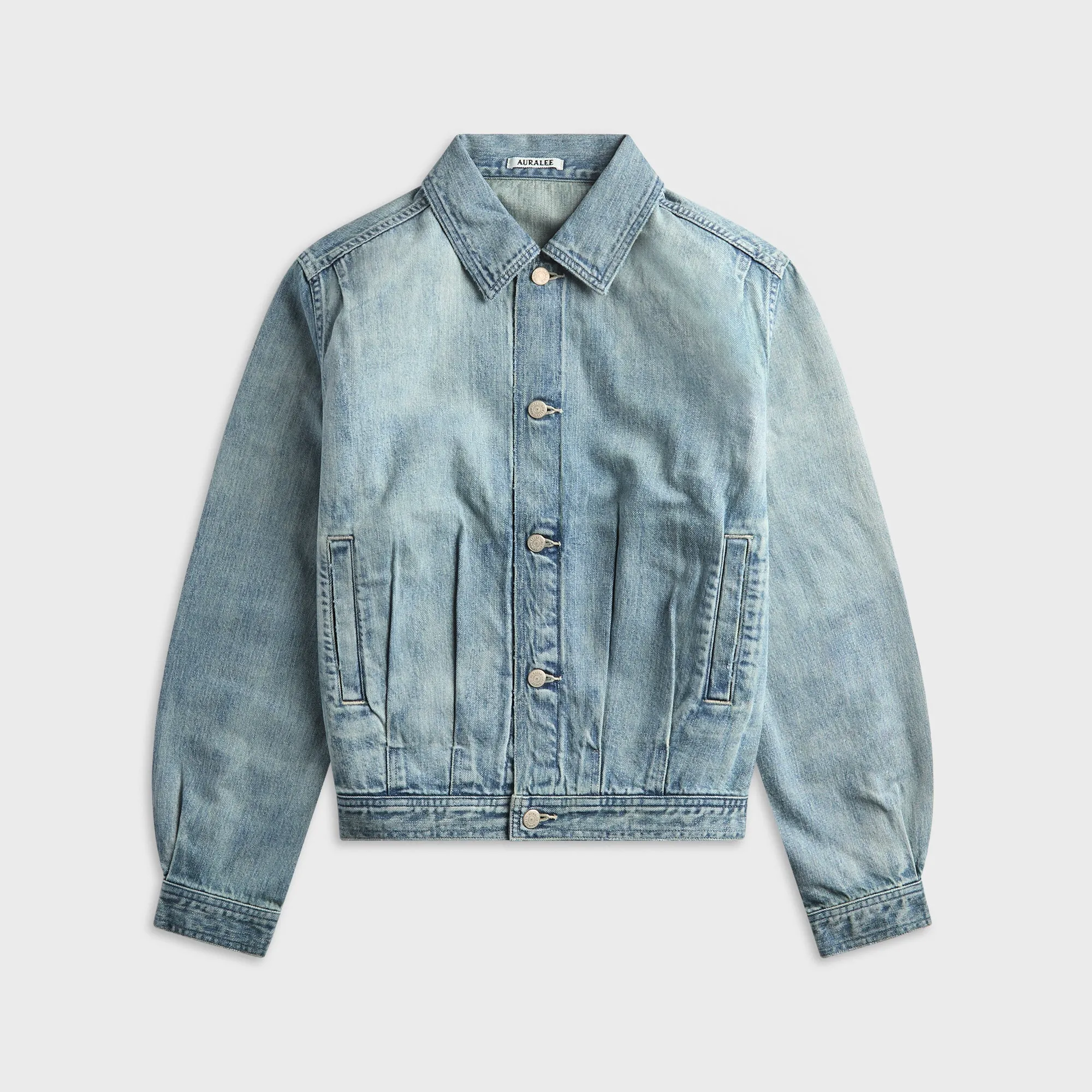Auralee Faded Selvedge Light Denim Blouson - Light Indigo sold by Kith