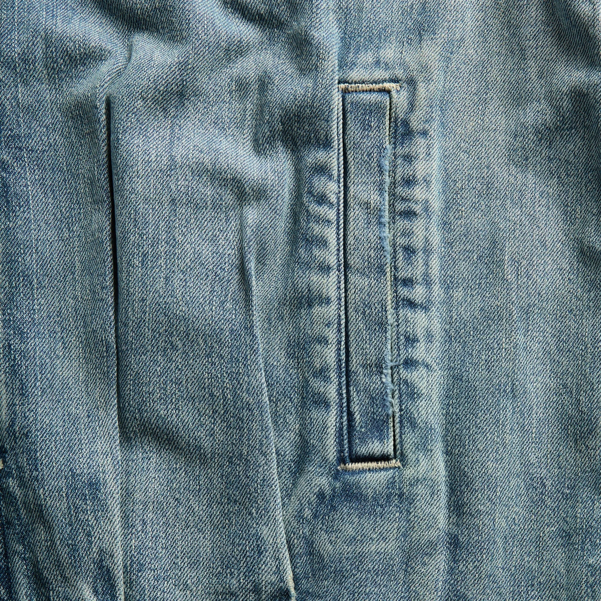 Auralee Faded Selvedge Light Denim Blouson - Light Indigo sold by Kith product image thumbnail 3