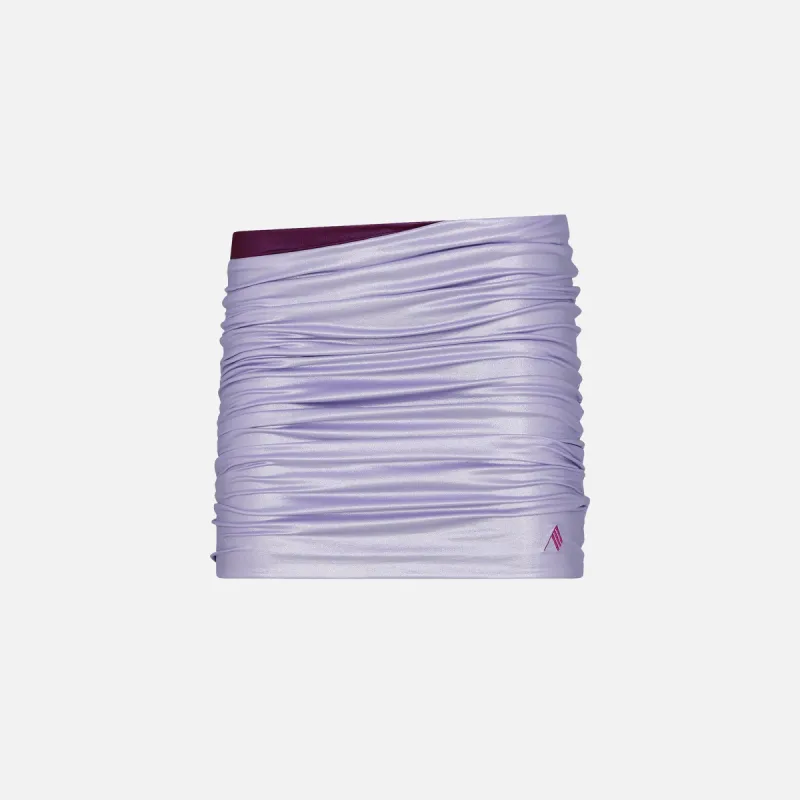 The Attico Glossy Lycra Mini Skirt - Lavender sold by Kith