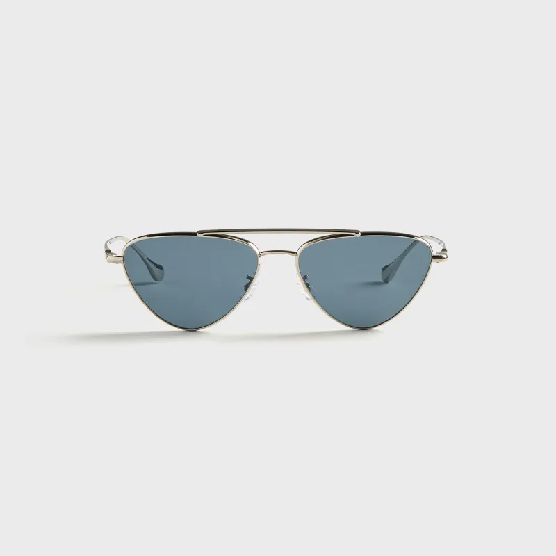 Oliver Peoples x Jil Sander 56 Edition 1 Sunglasses - Silver / Blue made by Oliver Peoples