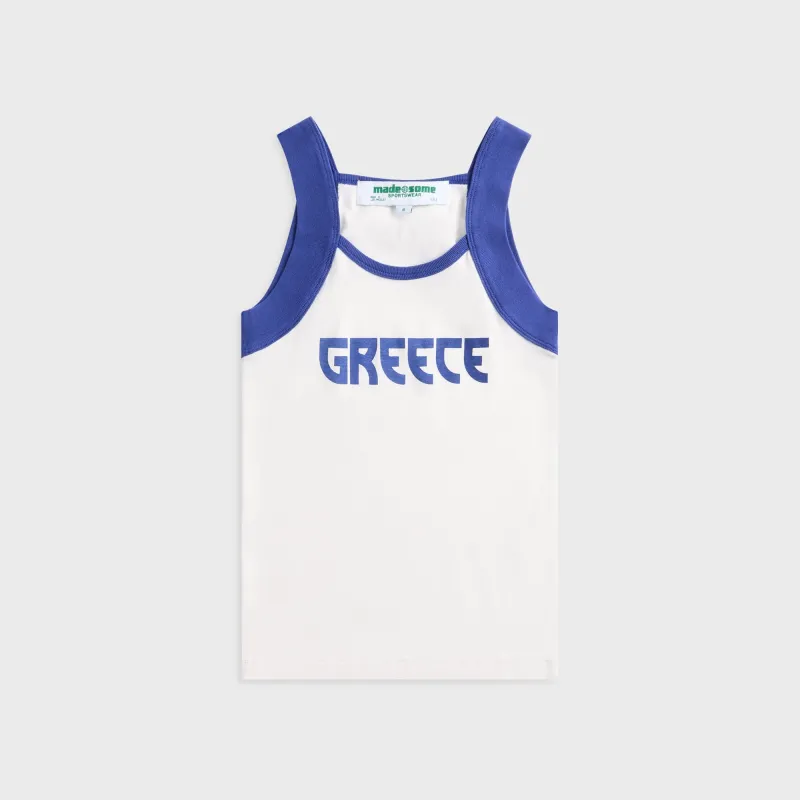 Made Some Greece Tank Top - White / Navy made by Kith