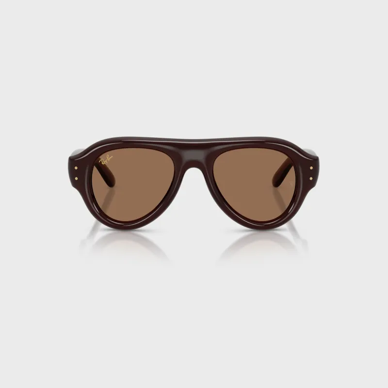 Ray Ban x A$AP Rocky Aviator Puffer Sunglasses - Transparent Brown Frame / Brown Lens made by Ray-Ban
