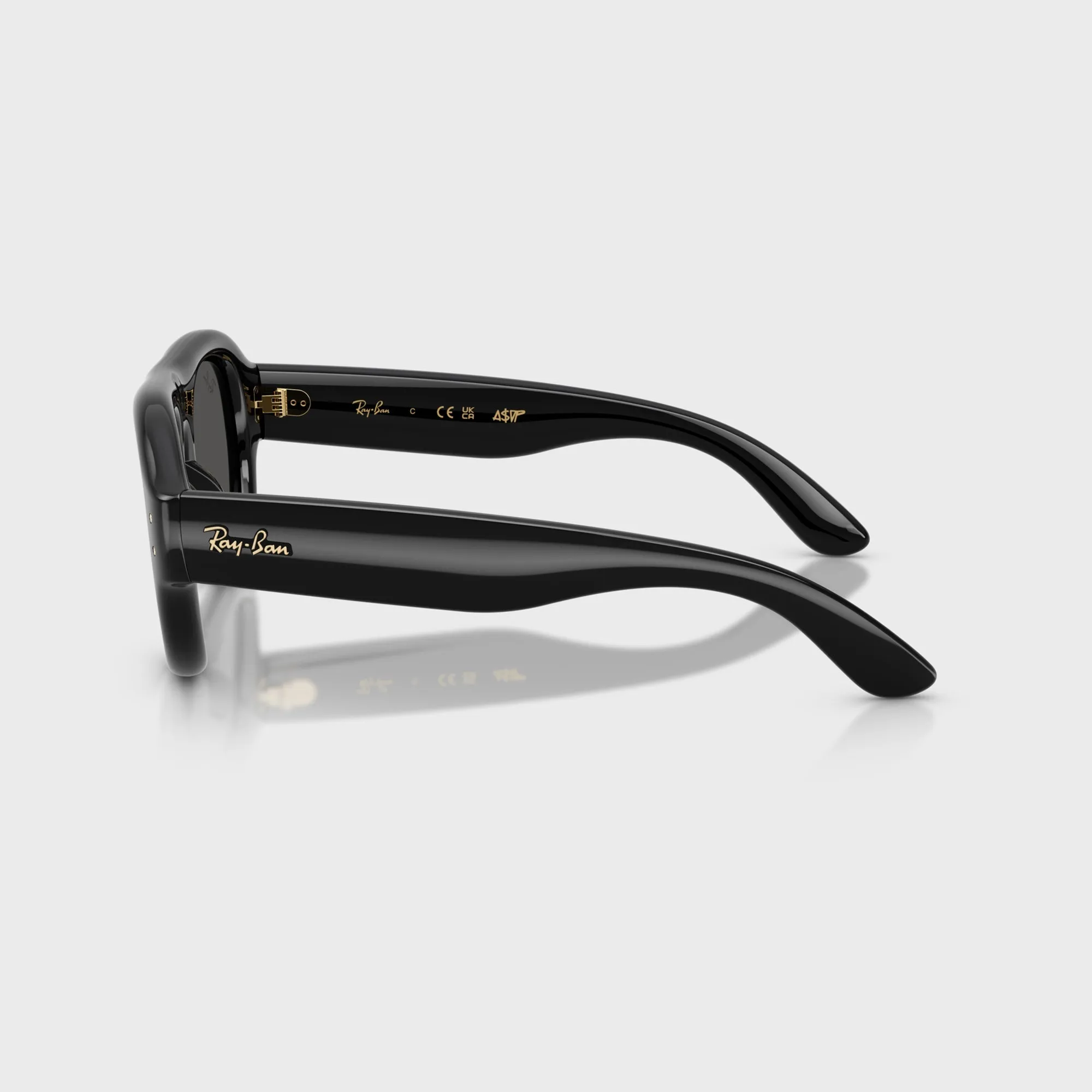 Ray Ban x A$AP Rocky Aviator Puffer Sunglasses - Black Frame / Dark Grey Lens sold by Kith product image thumbnail 4