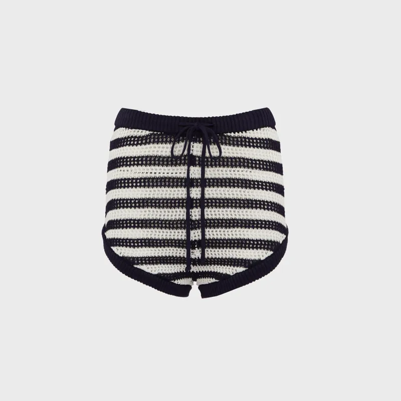 Bond Eye Mina Short - Navy Stripe made by Bond-Eye