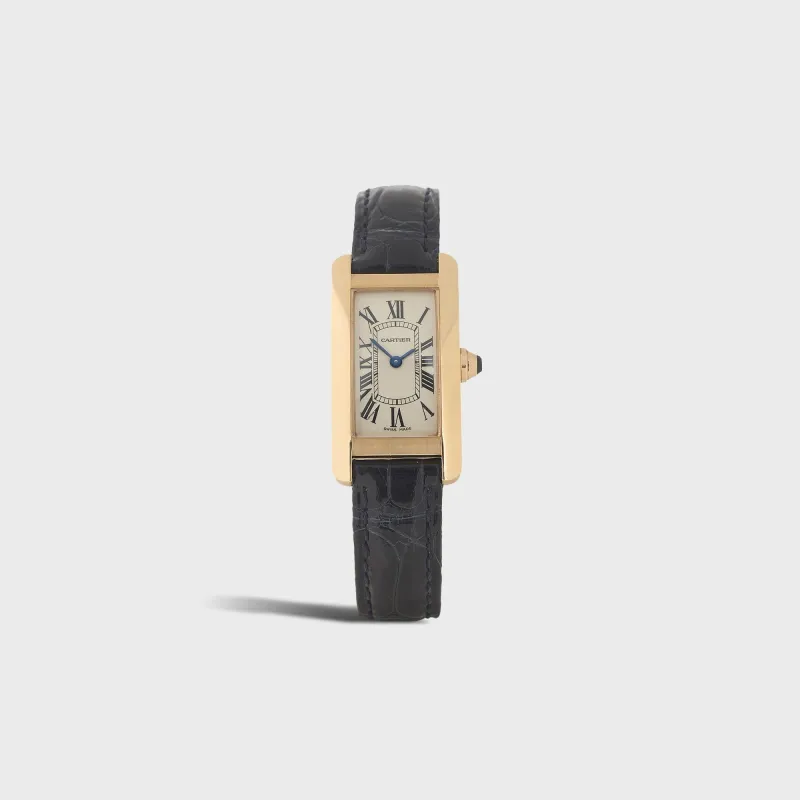 WGACA Cartier Tank Americaine Watch 35mm - Silver/ Rose Gold made by What Goes Around Comes Around