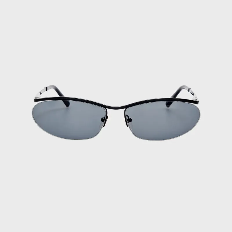 The Attico Charlotte Sunglasses - Shiny Black / Grey made by The Attico