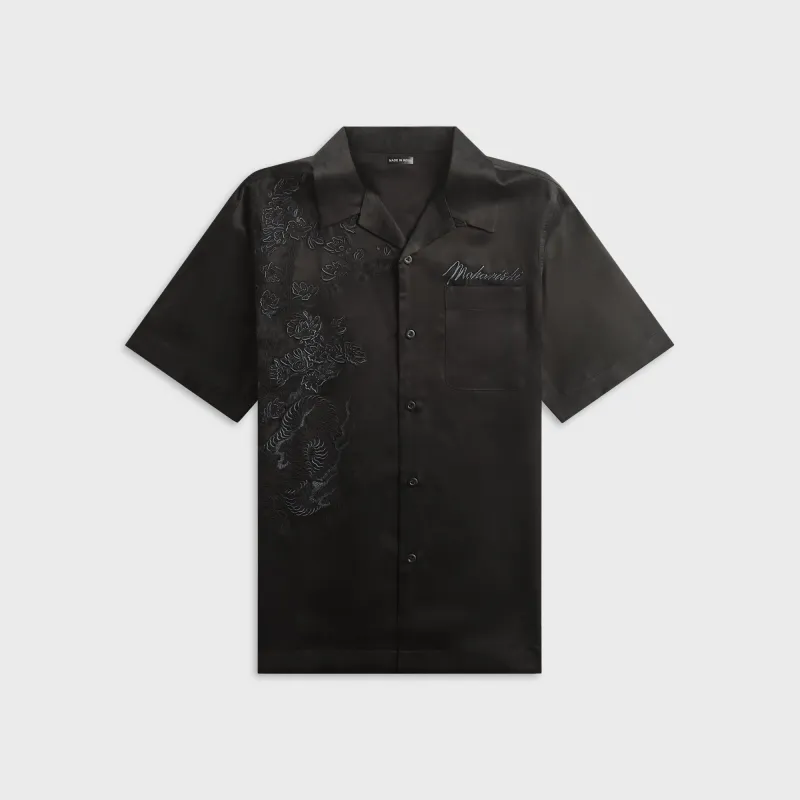 Maharishi 7364 Sakura Dragon Camp Collar Shirt - Black made by Maharishi