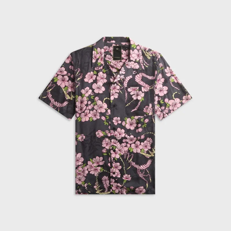 Maharishi 7359 Sakura Camp Collar Shirt - Navy made by Maharishi