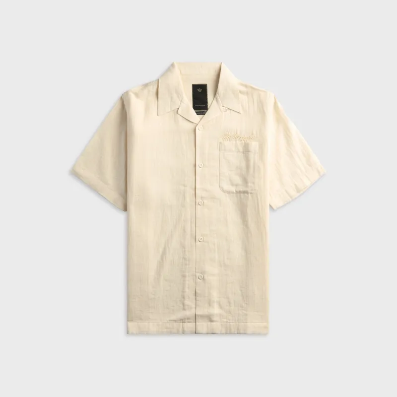 Maharishi 7316 Light Double Voile Cuban Shirt - Ecru made by Maharishi