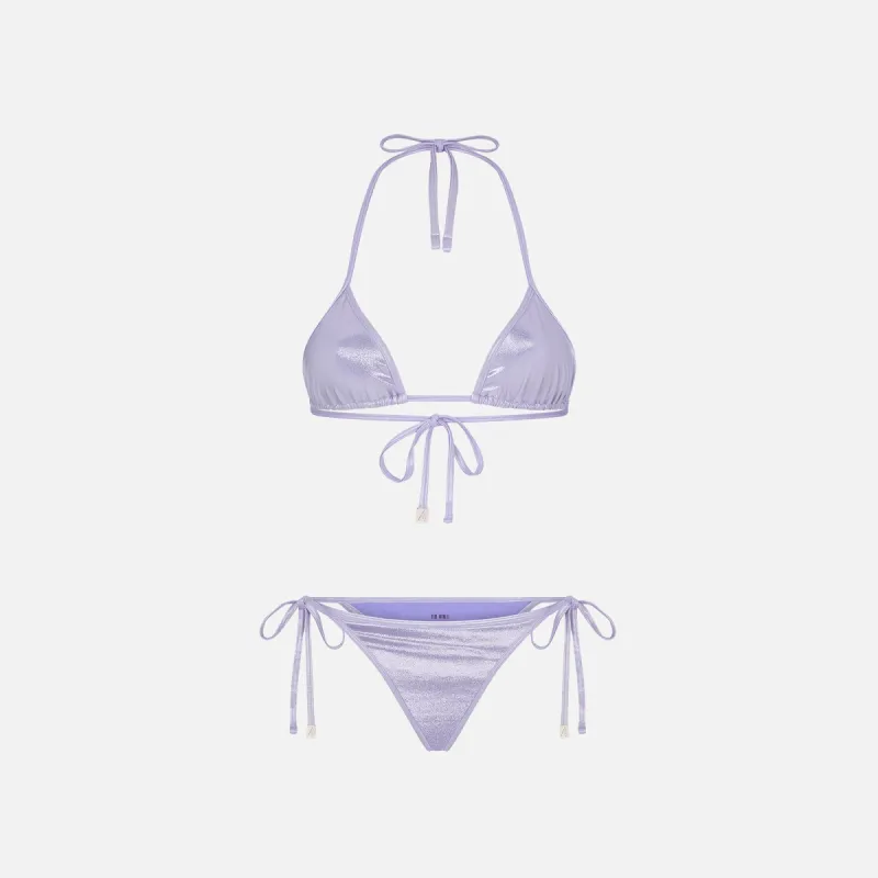 The Attico Glossy Lycra Bikini - Lavender sold by Kith
