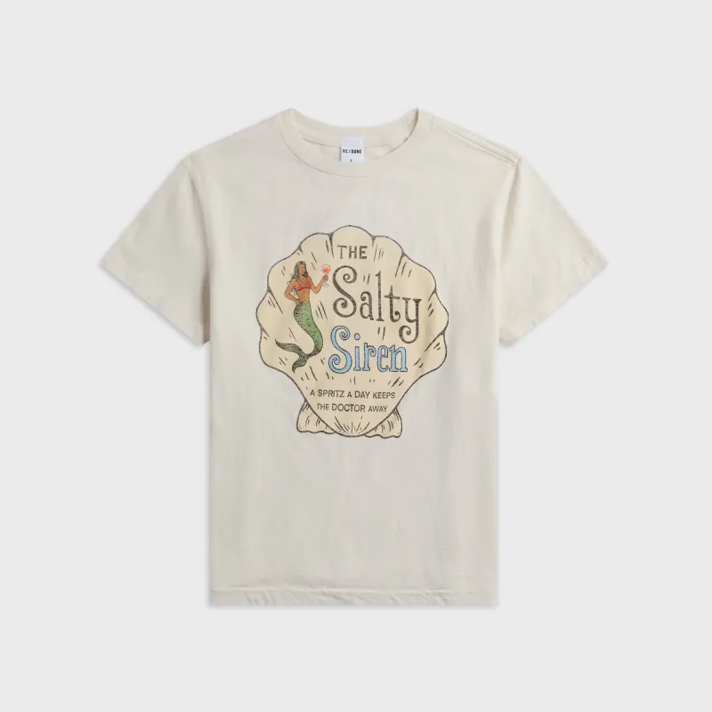 ReDone Classic Salty Siren Tee - Vintage White made by Re/Done