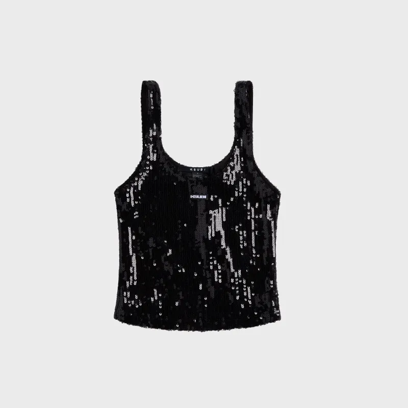 Ksubi Chloe Nude Spark Tank Top - Black Spark made by Ksubi