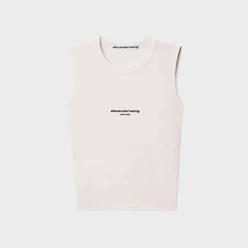 Alexander Wang Logo Print Fitted Tank Top - White made by Alexander Wang