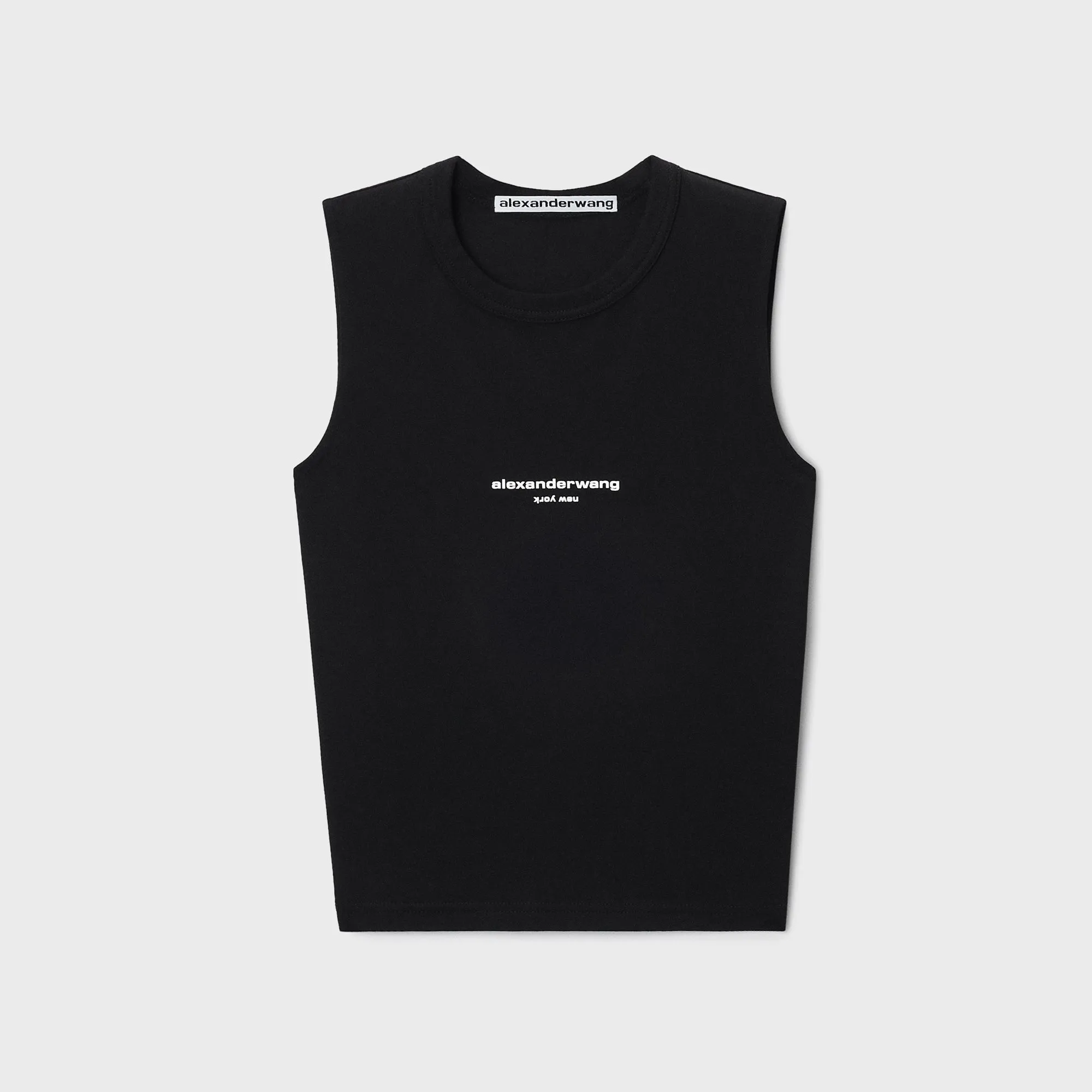 Alexander Wang Logo Print Fitted Tank Top - Black sold by Kith
