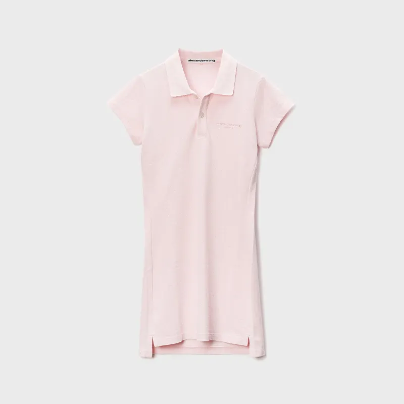 Alexander Wang Crystal Embellished Polo Dress - Light Pink made by Alexander Wang
