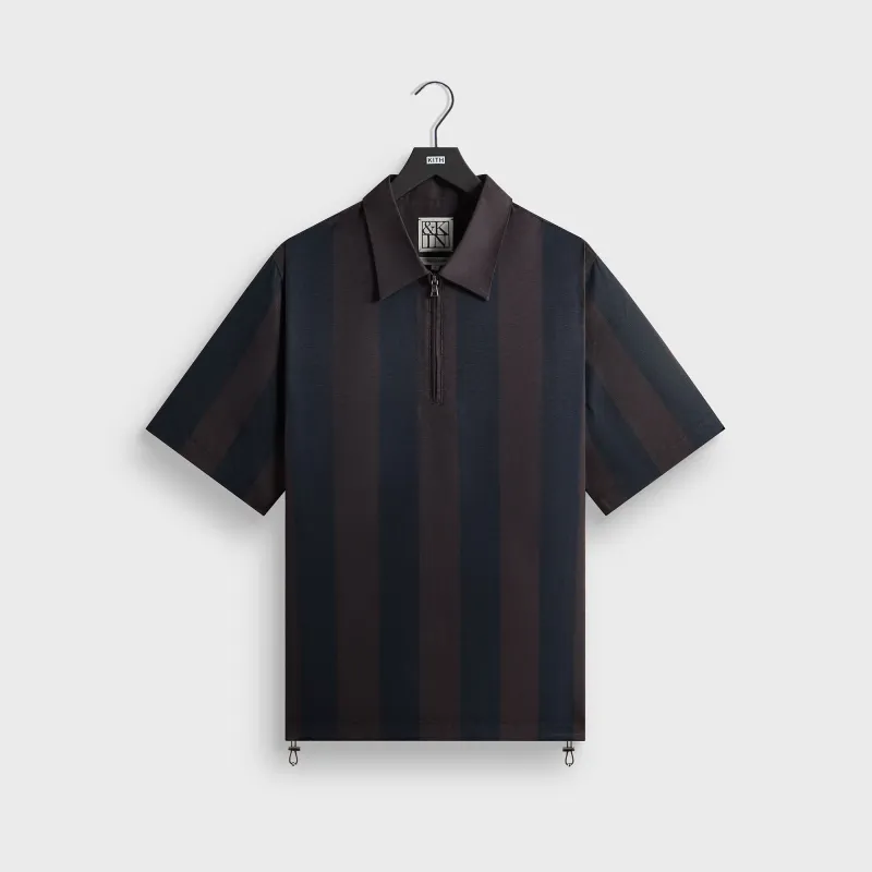 &Kin Montis Quarter Zip Faille Shirt - Cosmos made by Kith