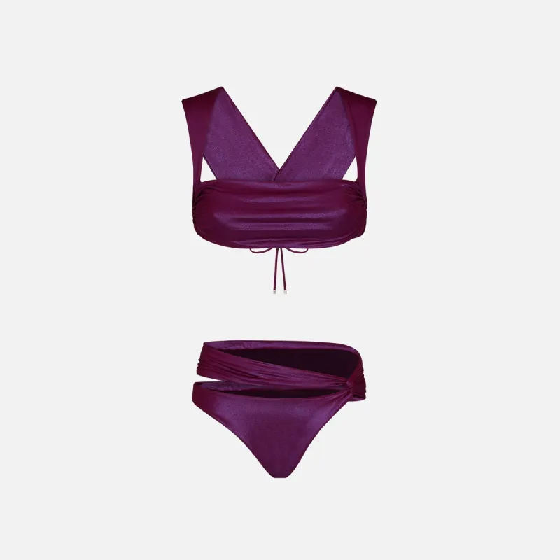 The Attico Glossy Lycra Bikini - Bouganville sold by Kith