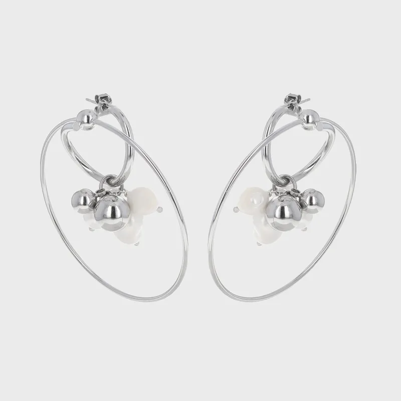 Justine Clenquet Eva Pearl Earrings - Silver made by Justine Clenquet