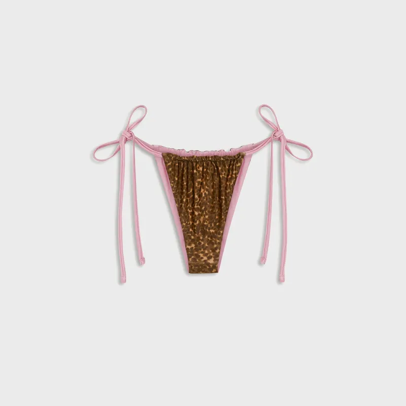 Frankies Bikinis Tia Reversible Satin Bikini Bottom - Vintage Cheetah made by Frankie's Bikinis