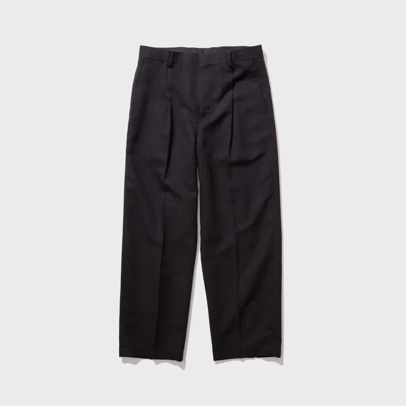 ATON Twist Wool Linen Standard Pant - Charcoal made by ATON