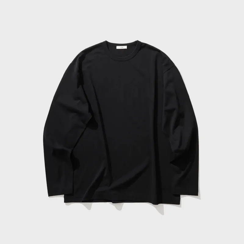 ATON Dry Cotton Jersey Standard Long Sleeve Tee - Black made by ATON